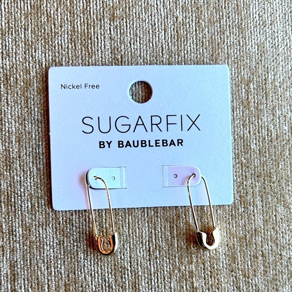 SUGARFIX by Baublebar Gold Tone Safety Pin Earrings - Picture 1 of 3